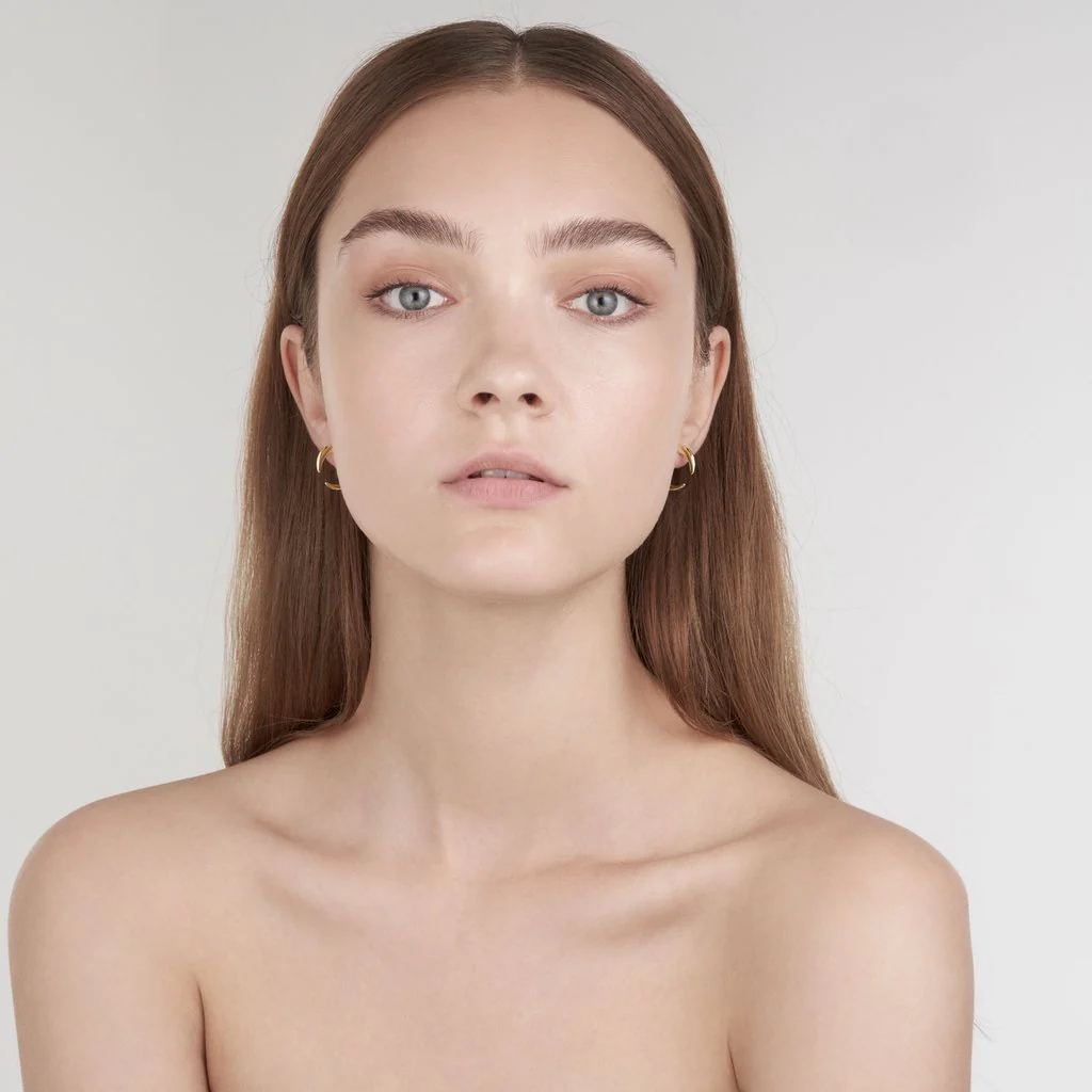 Yellow Gold Vermeil Small Hoop Talon Earrings - Image 3